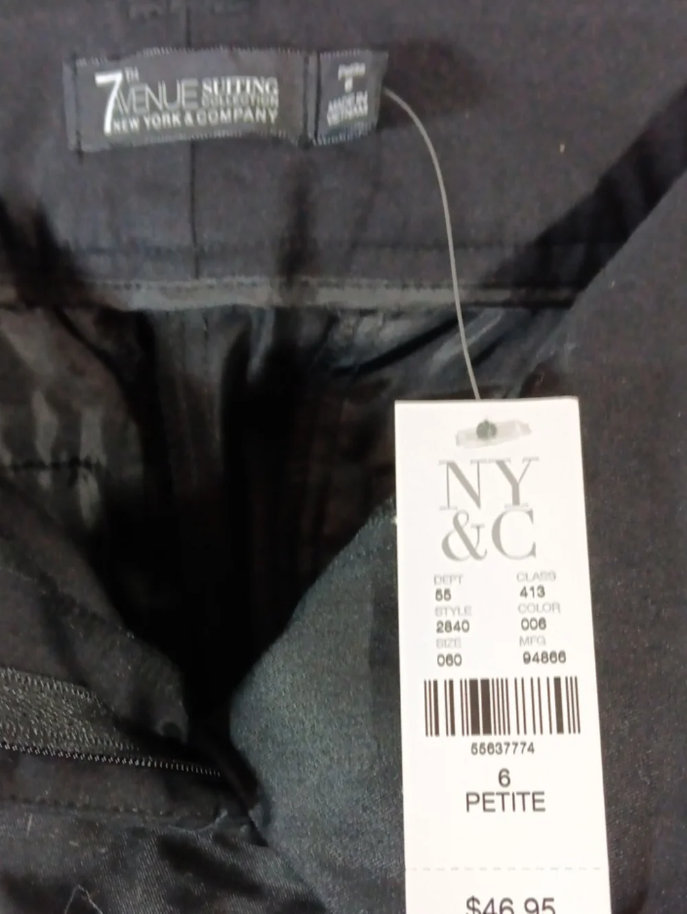 New York & Co NWT Womens Petite 6 Bootcut Black Pants 7th Avenue Work Office